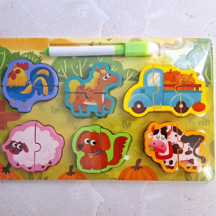 پازل دوتکه چوبی