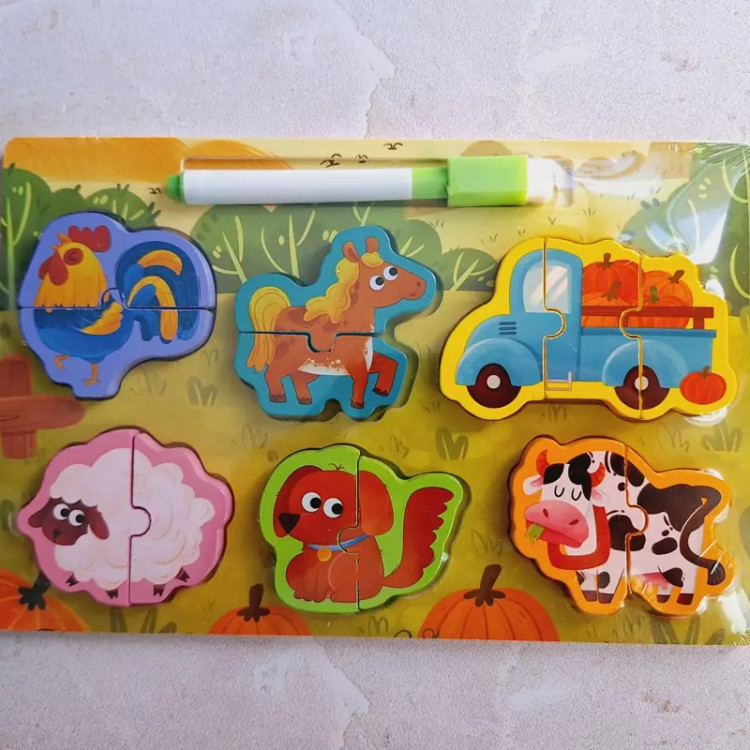 پازل دوتکه چوبی